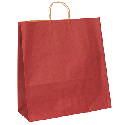 18 x 7 x 18 <span class='fraction'>3/4</span>" Red Tinted Shopping Bags