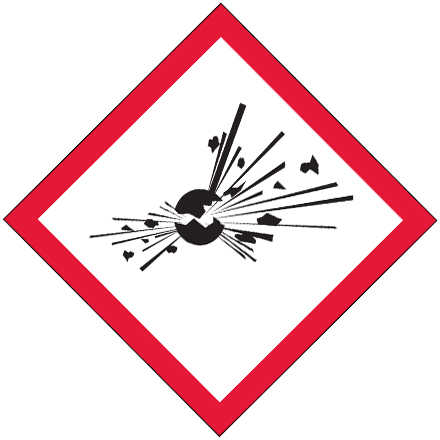 1 x 1" Pictogram - Exploding Bomb Labels